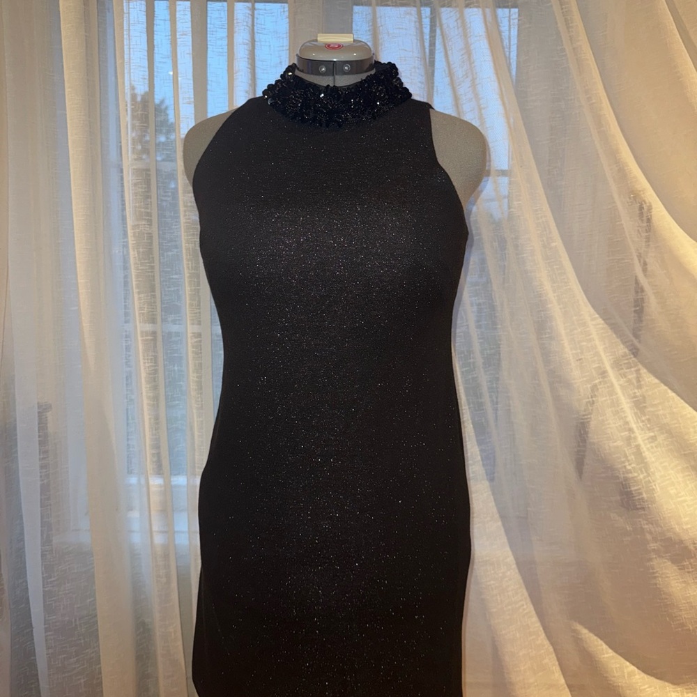 Maggy London Black Halter Sheath Dress for Cocktail